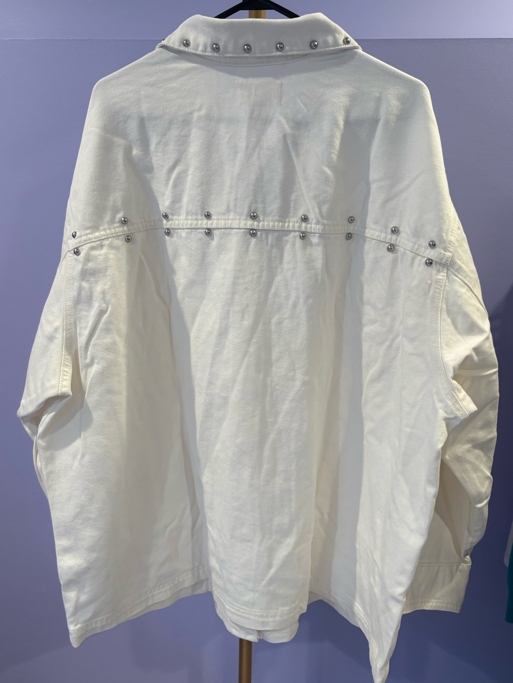 Universal Thread White Button-Up Jacket with Silver Star Studs NWT - Picture 5 of 5
